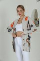 Cream Floral Patterned Buttoned Cardigan