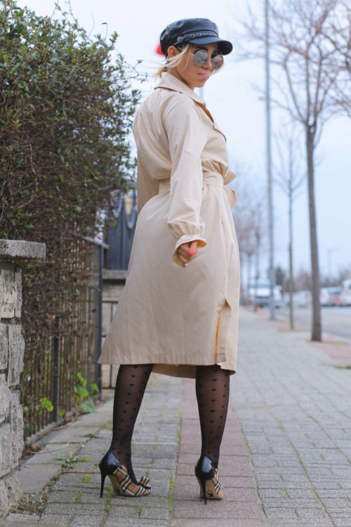 Ecru Belted Trench Coat
