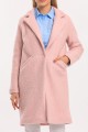Pink Lined Wool Blend Boucle Coat