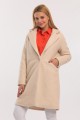 Ecru Lined Wool Blend Boucle Coat