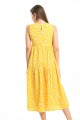 Yellow Daisy Pattern Sleeveless Dress